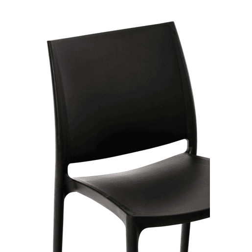 Silla Apilable Maya Plástico Negro 50X44X81 cm