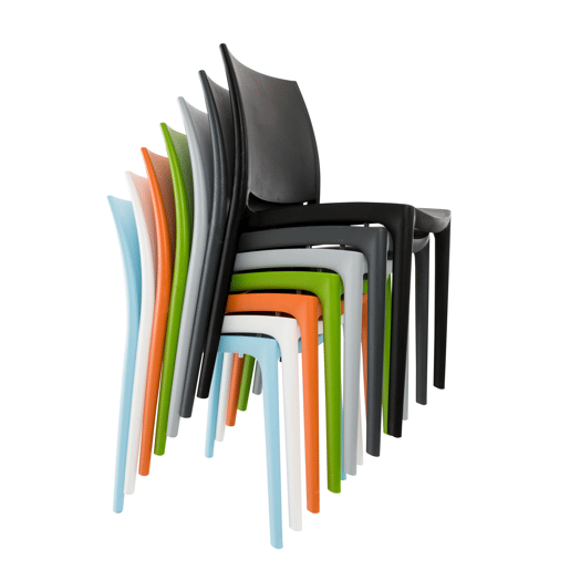 Silla Apilable Maya Plástico Negro 50X44X81 cm