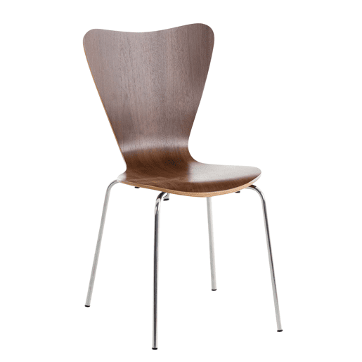 Silla de Visita Apilable Calisto Madera Nogal 49X45X85 cm