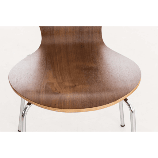Silla de Visita Apilable Calisto Madera Nogal 49X45X85 cm