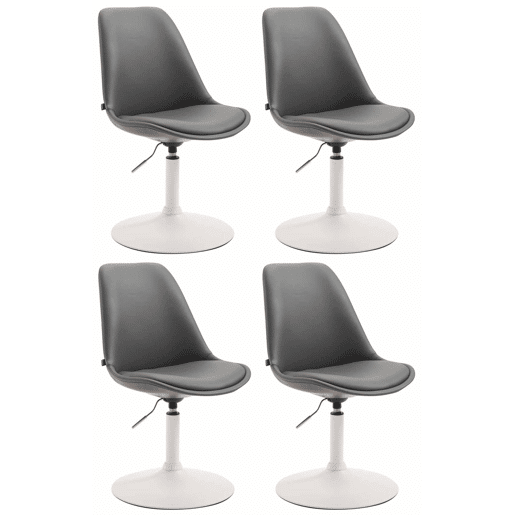Set de 4 sillas Lounge Maverick en polipiel Simil cuero Gris 57X48X76 cm