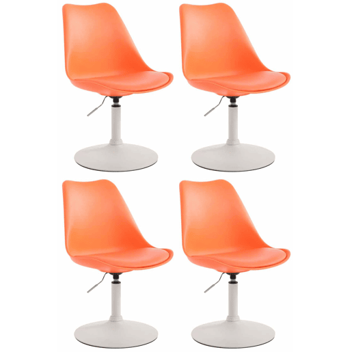 Set de 4 sillas de comedor Maverick con pie de trompeta Plástico Naranja 57X48X76 cm