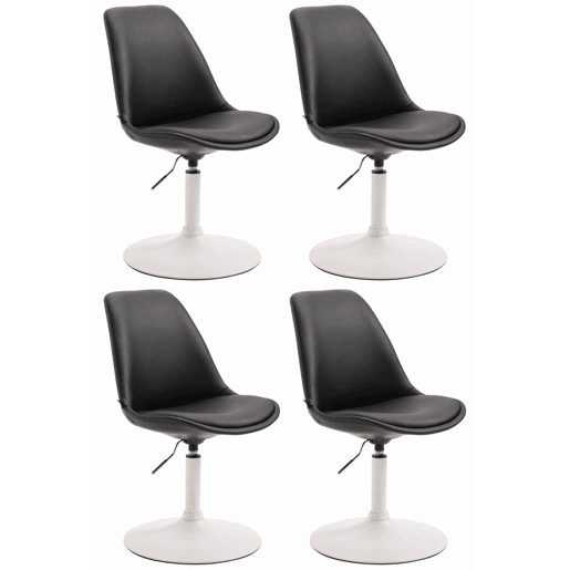 Set de 4 sillas Lounge Maverick en polipiel Simil cuero Negro 57X48X76 cm