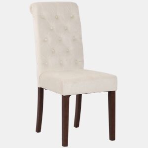 Silla de comedor Lisburn Terciopelo Crema 63X45X98 cm