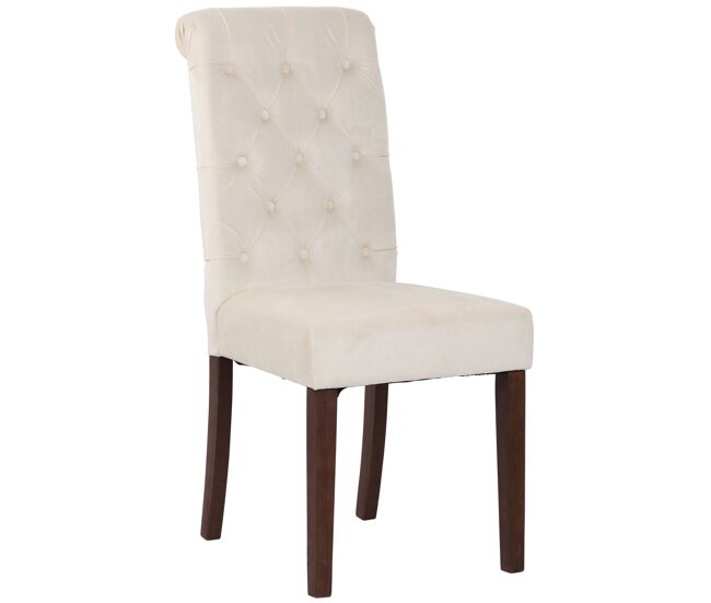 Silla de comedor lisburn terciopelo crema 63x45x98 cm