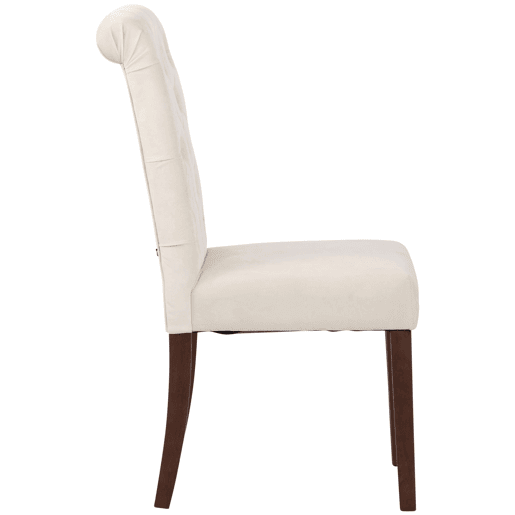 Silla de comedor Lisburn Terciopelo Crema 63X45X98 cm