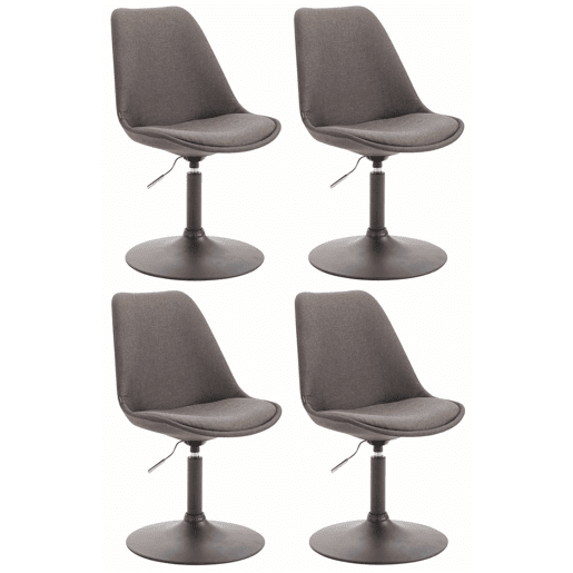 Set de 4 sillas de comedor Maverick en tela Gris oscuro 57X48X76 cm