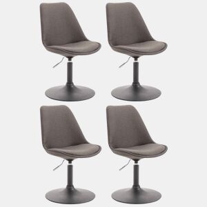 Set de 4 sillas de comedor Maverick en tela Gris oscuro 57X48X76 cm