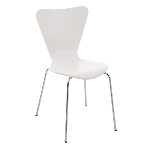 Silla de Visita Apilable Calisto Madera Blanco 49X45X85 cm