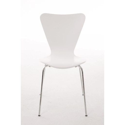 Silla de Visita Apilable Calisto Madera Blanco 49X45X85 cm