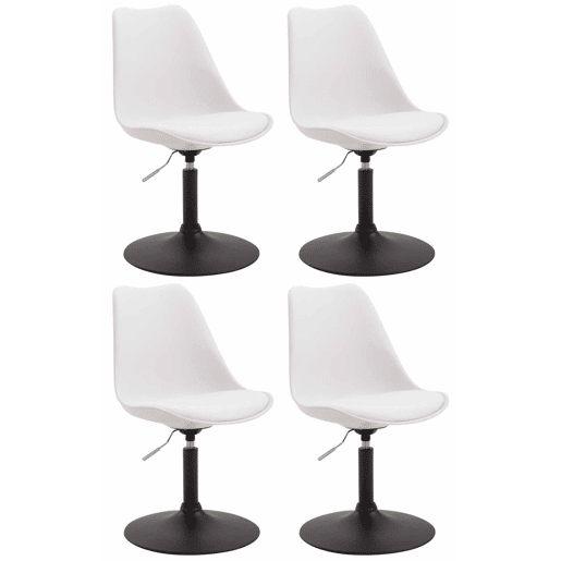 Set de 4 sillas de comedor Maverick con pie de trompeta Plástico Blanco 57X48X76 cm