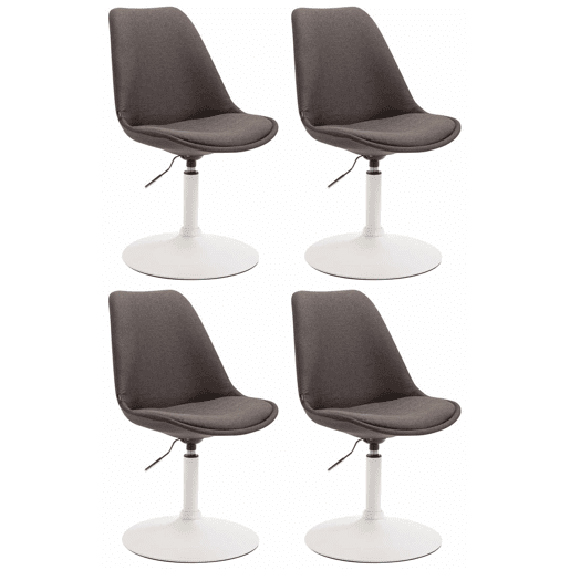 Set de 4 sillas de comedor Maverick en tela Gris oscuro 57X48X76 cm