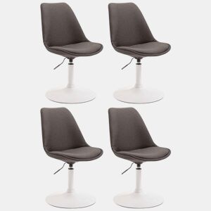 Set de 4 sillas de comedor Maverick en tela Gris oscuro 57X48X76 cm