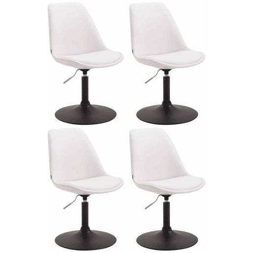 Set de 4 sillas Lounge Maverick en polipiel Simil cuero Blanco 57X48X76 cm