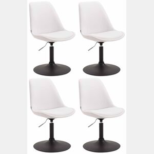 Set de 4 sillas Lounge Maverick en polipiel Simil cuero Blanco 57X48X76 cm