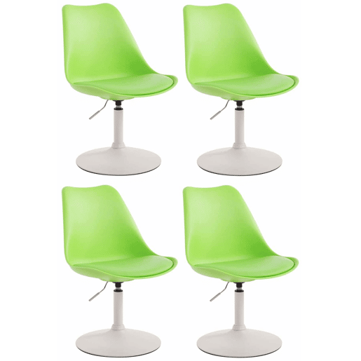 Set de 4 sillas de comedor Maverick con pie de trompeta Plástico Verde 57X48X76 cm