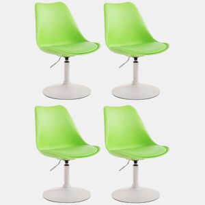 Set de 4 sillas de comedor Maverick con pie de trompeta Plástico Verde 57X48X76 cm