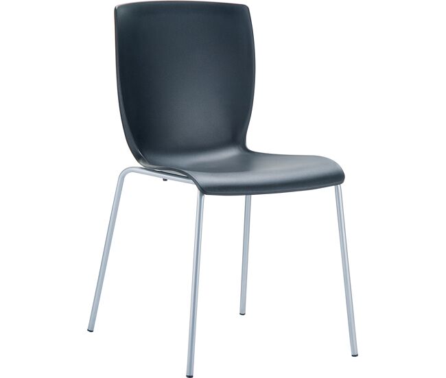 Silla Apilable Mio Plástico Negro 50X47X80 cm
