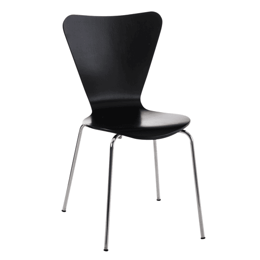 Silla de Visita Apilable Calisto Madera Negro 49X45X85 cm