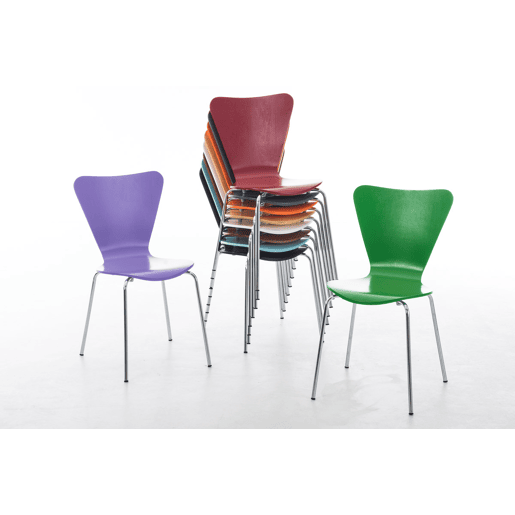 Silla de Visita Apilable Calisto Madera Negro 49X45X85 cm