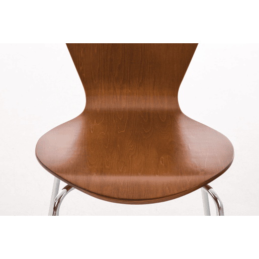 Silla de Visita Apilable Calisto Madera Marrón 49X45X85 cm