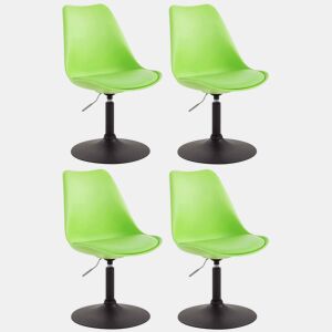 Set de 4 sillas de comedor Maverick con pie de trompeta Plástico Verde 57X48X76 cm
