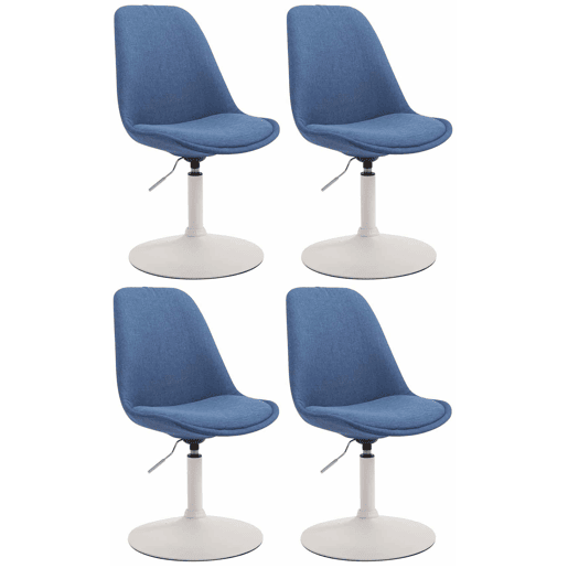 Set de 4 sillas de comedor Maverick en tela Azul 57X48X76 cm