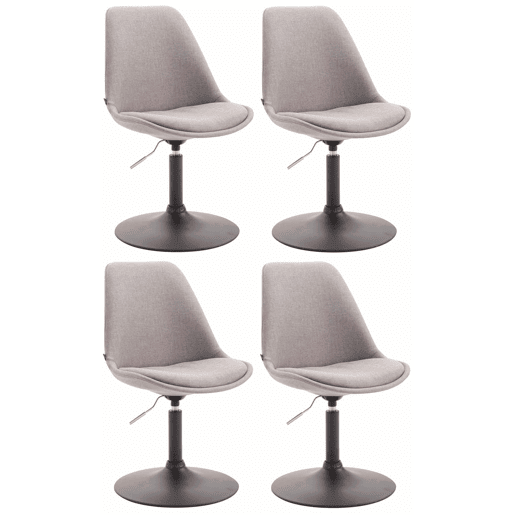Set de 4 sillas de comedor Maverick en tela Gris 57X48X76 cm