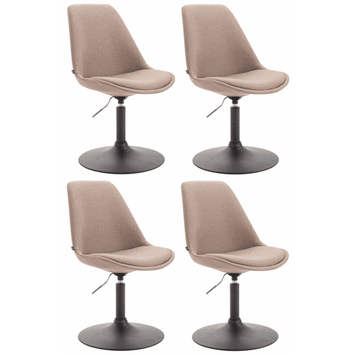 Set de 4 sillas de comedor Maverick en tela Gris topo 57X48X76 cm