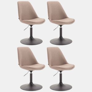 Set de 4 sillas de comedor Maverick en tela Gris topo 57X48X76 cm