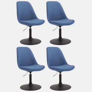 Set de 4 sillas de comedor Maverick en tela Azul 57X48X76 cm