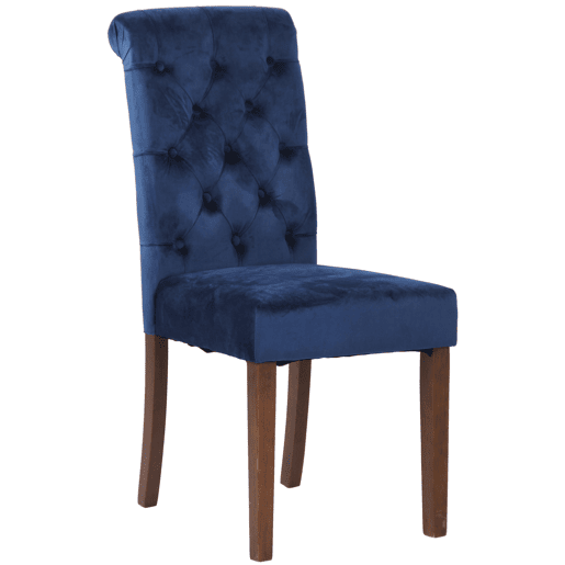 Silla de comedor Lisburn Terciopelo Azul 63X45X98 cm