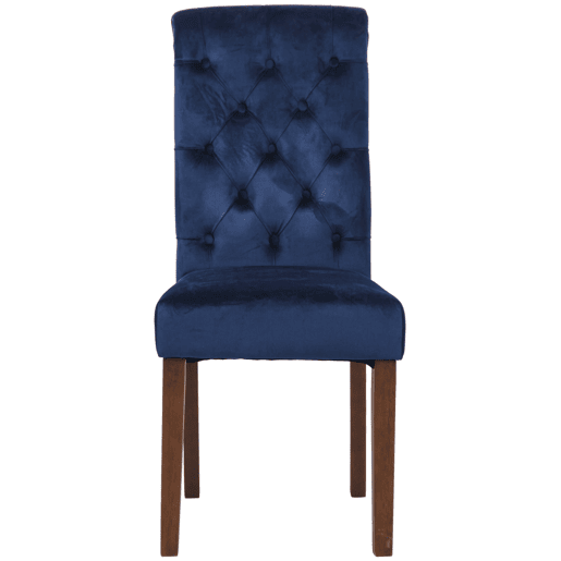 Silla de comedor Lisburn Terciopelo Azul 63X45X98 cm