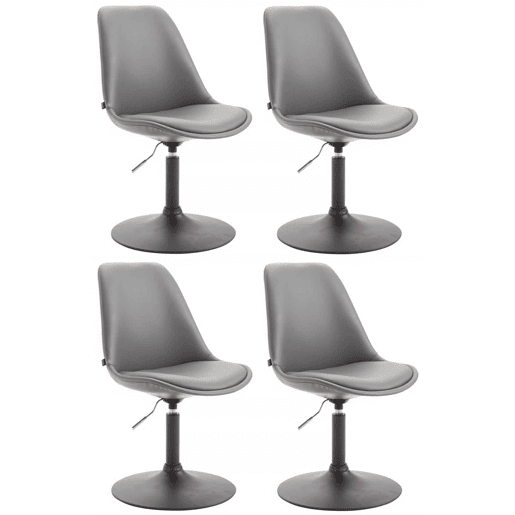 Set de 4 sillas Lounge Maverick en polipiel Simil cuero Gris 57X48X76 cm