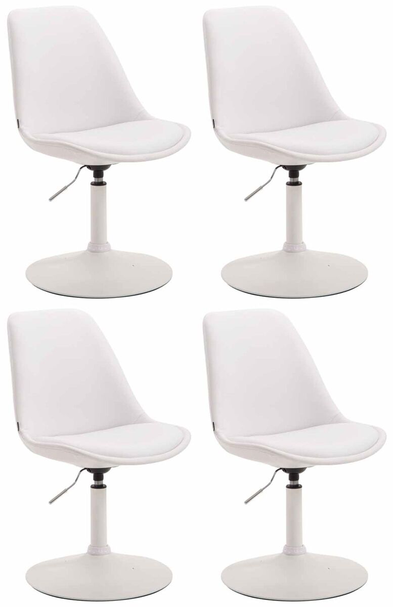 Set de 4 sillas lounge maverick en polipiel simil cuero blanco 57x48x76 cm
