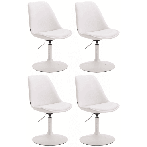 Set de 4 sillas Lounge Maverick en polipiel Simil cuero Blanco 57X48X76 cm