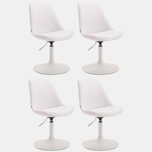 Set de 4 sillas Lounge Maverick en polipiel Simil cuero Blanco 57X48X76 cm