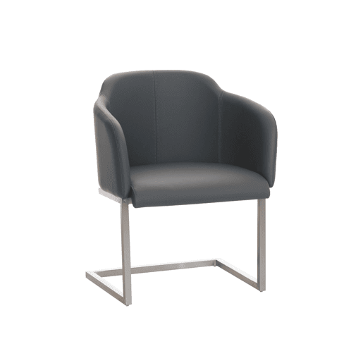 Butaca De Salón Magnus Simil cuero Gris 52X45X84 cm