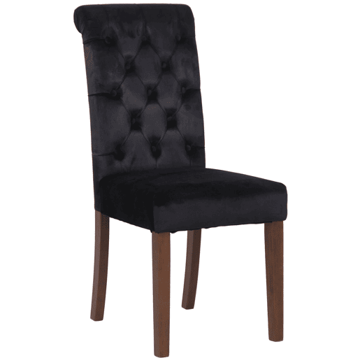 Silla de comedor Lisburn Terciopelo Negro 63X45X98 cm Silla de comedor Lisburn Terciopelo Negro 63X45X98 cm