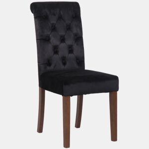 Silla de comedor Lisburn Terciopelo Negro 63X45X98 cm