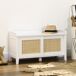 Banco Zapatero MDF, Ratán HOMCOM, hogar - muebles de recibidor Banco Zapatero MDF, Ratán HOMCOM, hogar - muebles de recibidor Blanco