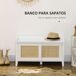 Banco Zapatero MDF, Ratán HOMCOM, hogar - muebles de recibidor Banco Zapatero MDF, Ratán HOMCOM, hogar - muebles de recibidor Blanco