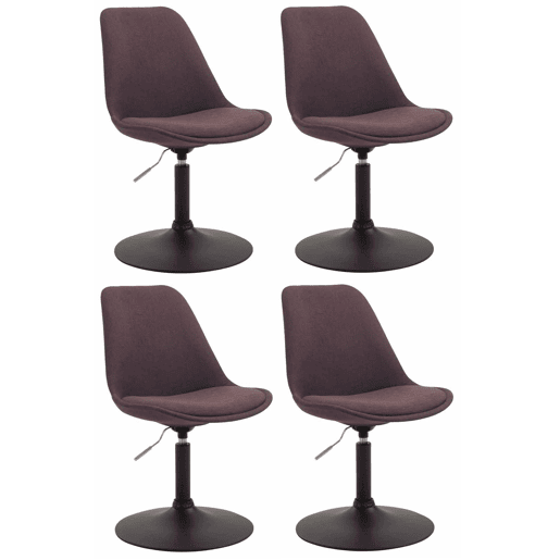 Set de 4 sillas de comedor Maverick en tela Marrón 57X48X76 cm