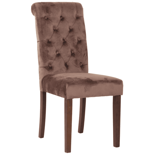 Silla de comedor Lisburn Terciopelo Marrón 63X45X98 cm