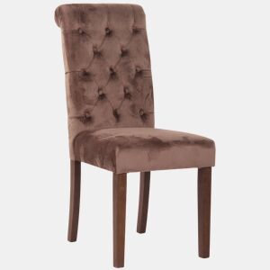 Silla de comedor Lisburn Terciopelo Marrón 63X45X98 cm