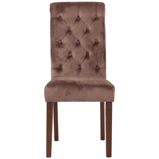 Silla de comedor Lisburn Terciopelo Marrón 63X45X98 cm