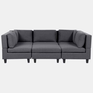 Sofá modular 5 lugares com repousa-pés em tecido UNSTAD