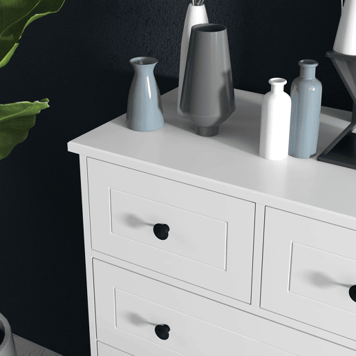 HOMCOM Cómoda de Dormitório Cómoda Branca com 5 Gavetas e Puxadores Cómoda Alta para Sala de Estar Estúdio Estilo Moderno 74x40x91 cm Branco