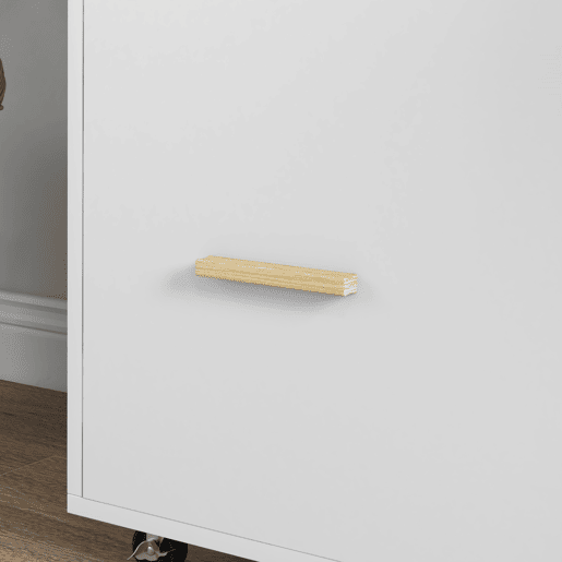 Vinsetto Armário para Escritório Armário para Arquivos com Rodas Gaveta Barra Suspensa para Tamanho A4 e 2 Compartimentos de Armazenamento para Estúdio Sala de Estar 76x40x75,5 cm Branco e Madeira