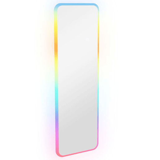 HOMCOM Espelho de Corpo Inteiro com Luzes LED 120x40 cm Espelho de Parede Ajustável com Iluminação em 7 Cores RGB e Função de Memória para Dormitório Prata